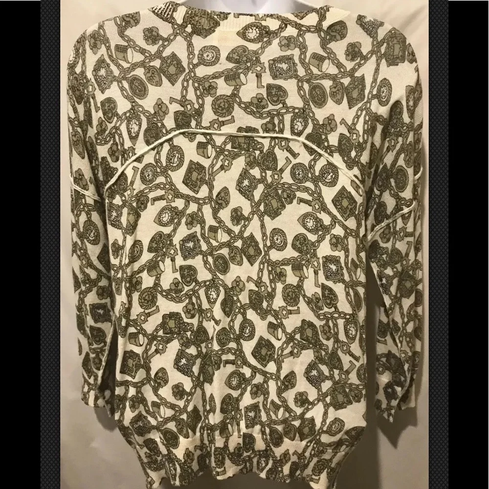 CHARLIE & ROBIN Anthropologie Charmed Keychain Cardigan Sweater Lightweight